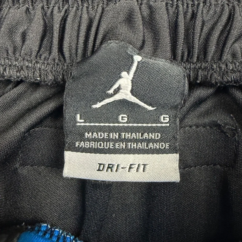 Air Jordan Men's Large Blue Black Dri-Fit Basketball Shorts Jumpman Planet Badge